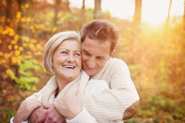 Naklejka premium Senior couple outside