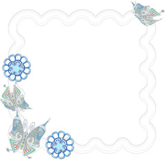 Flower and butterfly Tag
