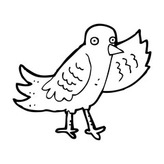 cartoon waving bird