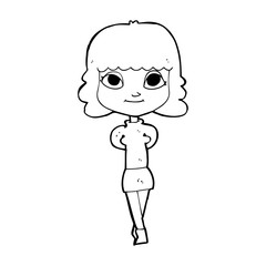 cartoon happy girl