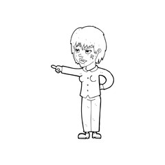 cartoon woman pointing