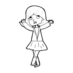 cartoon unhappy girl