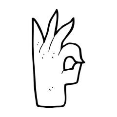 cartoon okay hand gesture