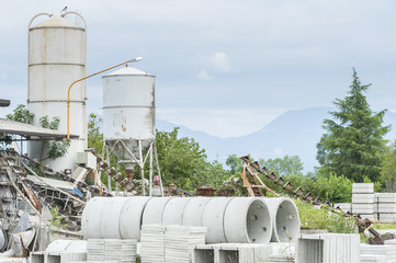 Obraz premium Small factory for cement products