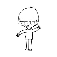 cartoon boy with question