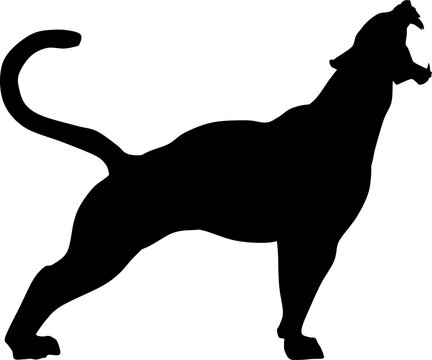 recommend clip art: Black panther roars loudly