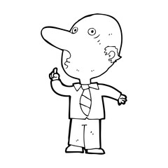 cartoon bald man asking question