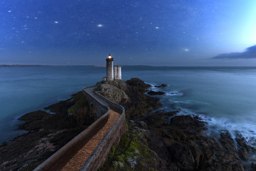 Leuchtturm Petit Minou am Atlantik in der Bretagne, Frankreich