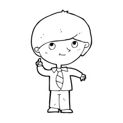 cartoon boy with idea