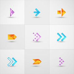 Arrow sign icon set