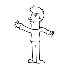 cartoon man reaching