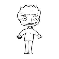 cartoon excited boy