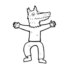 cartoon wolf man