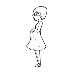 cartoon pregnant woman
