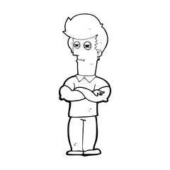 cartoon man with folded arms
