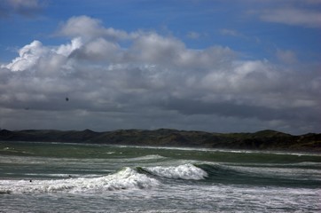 ocean and hills . NZ