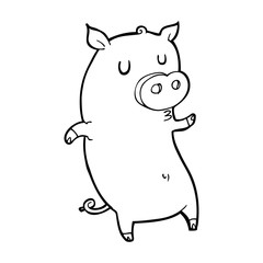 funny cartoon pig