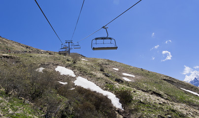  	  Chairlift in Dombai.The Northern Caucasus.