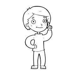 cartoon boy with idea