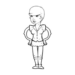 cartoon woman with hands on hips