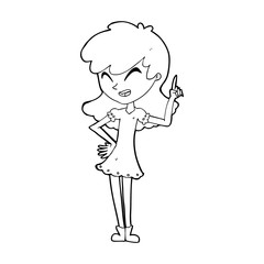cartoon girl making point