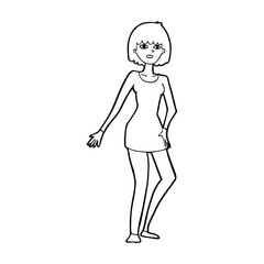 cartoon woman in dress