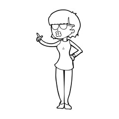 cartoon woman wearing spectacles