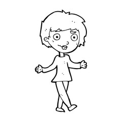 cartoon confused woman