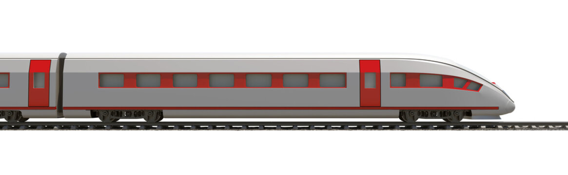 Fototapeta Long train on white