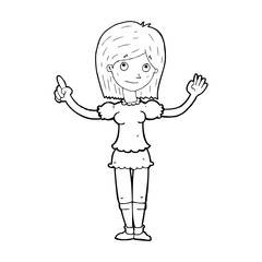 cartoon woman explaining idea