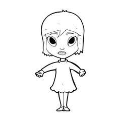cartoon girl in dress