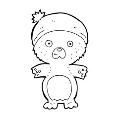 cartoon cute teddy bear in hat