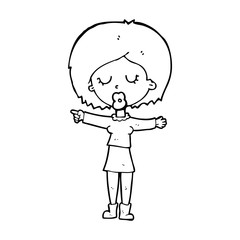 cartoon pointing woman