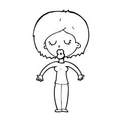 cartoon woman with closed eyes