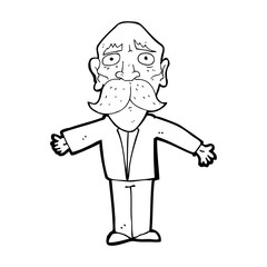 cartoon dissapointed old man