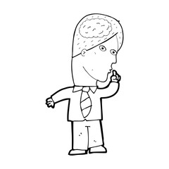 cartoon businessman with huge brain