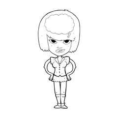 cartoon woman thinking