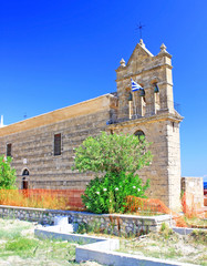 Fototapeta na wymiar Church of Saint Nicholas of Mole on Solomos Square in Zakynthos, Greece