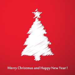 Vector modern abstract Christmas tree background. Linear design