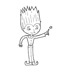 cartoon magic christmas elf