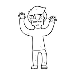 cartoon terrified man