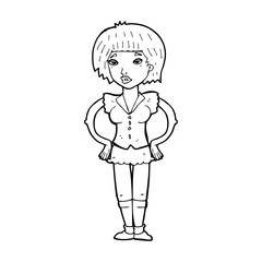 cartoon woman with hands on hips