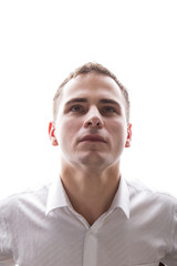  man on the white background