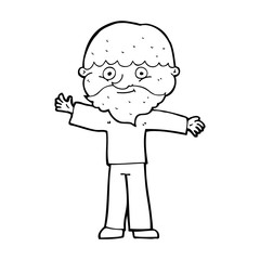 cartoon happy man with beard