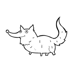 cartoon little wolf