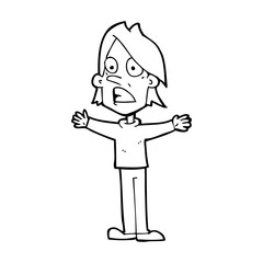 Obraz premium cartoon frightened man