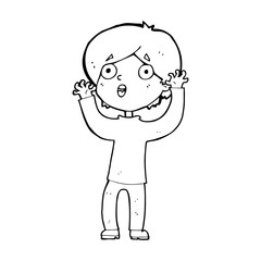 cartoon frightened man