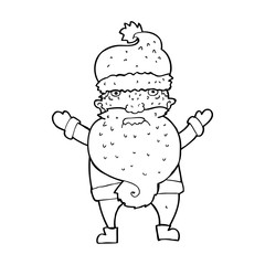 cartoon grumpy santa