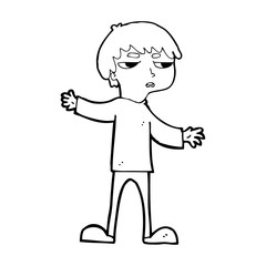 cartoon annoyed boy