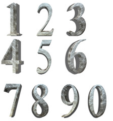 numbers on a white background